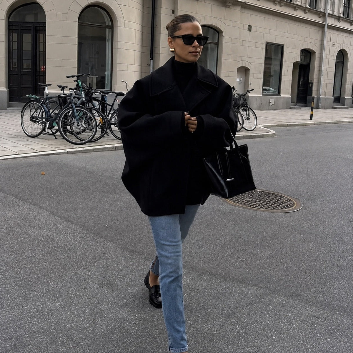 Elena - Weit geschnittene Jacke im zweireihigen Design