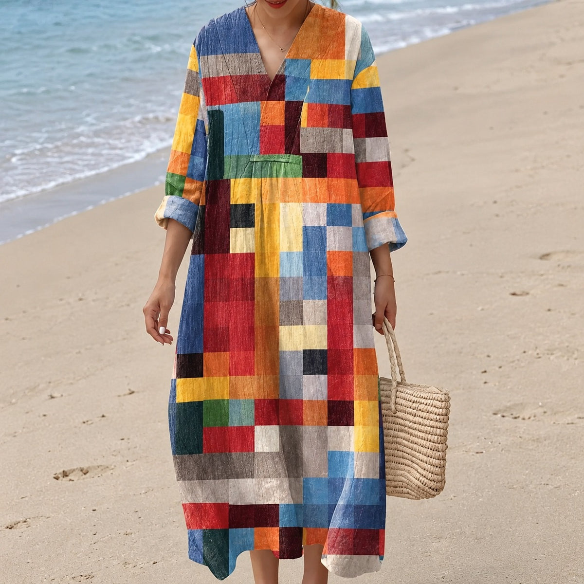 Jean - Stilvolles, locker geschnittenes, mittellanges Kleid für Damen