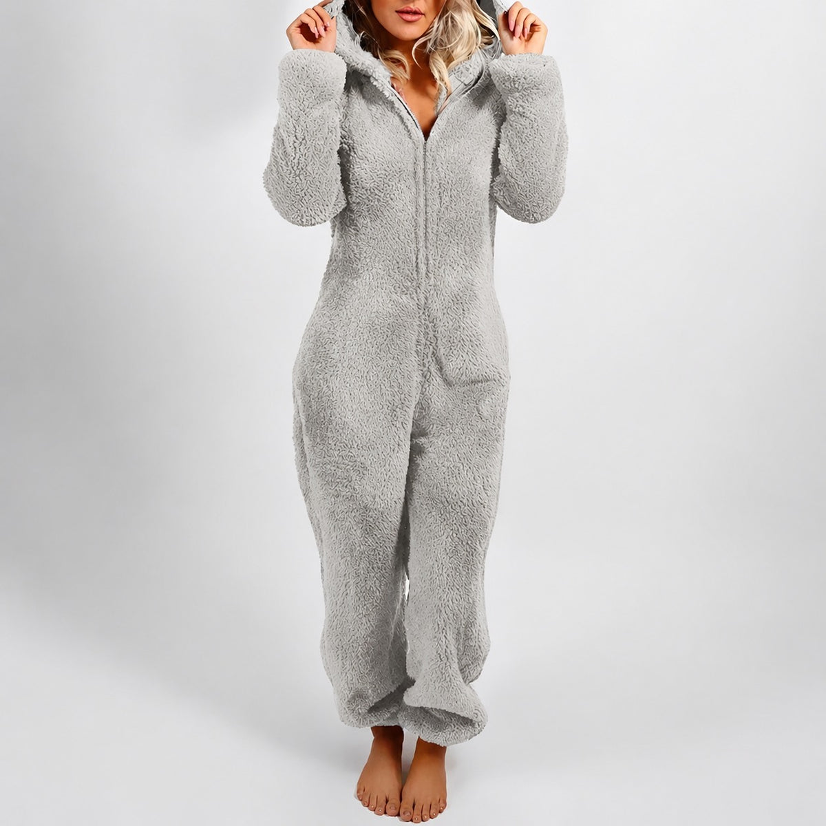 Jasmine - Warmer Kapuzen-Jumpsuit für Damen