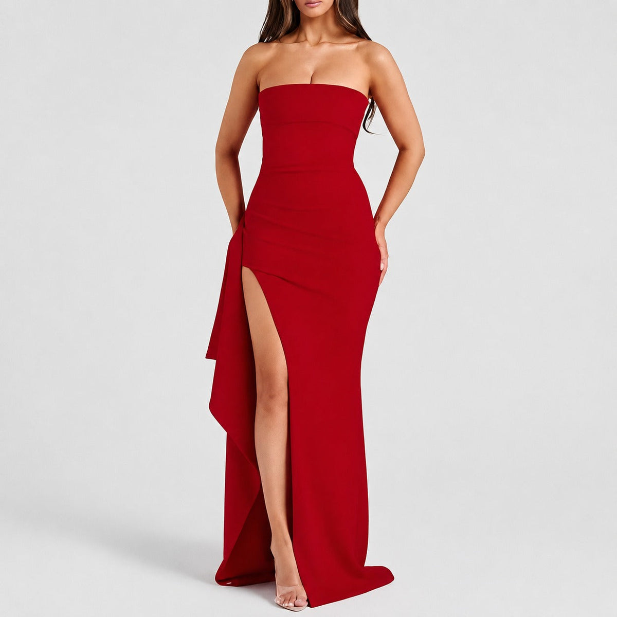 Aubree - Damenkleid mit elegantem Rückenausschnitt und Schlitz