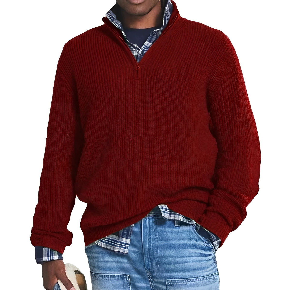 Charlton - Herrenpullover mit Reißverschluss für zusätzliche Wärme