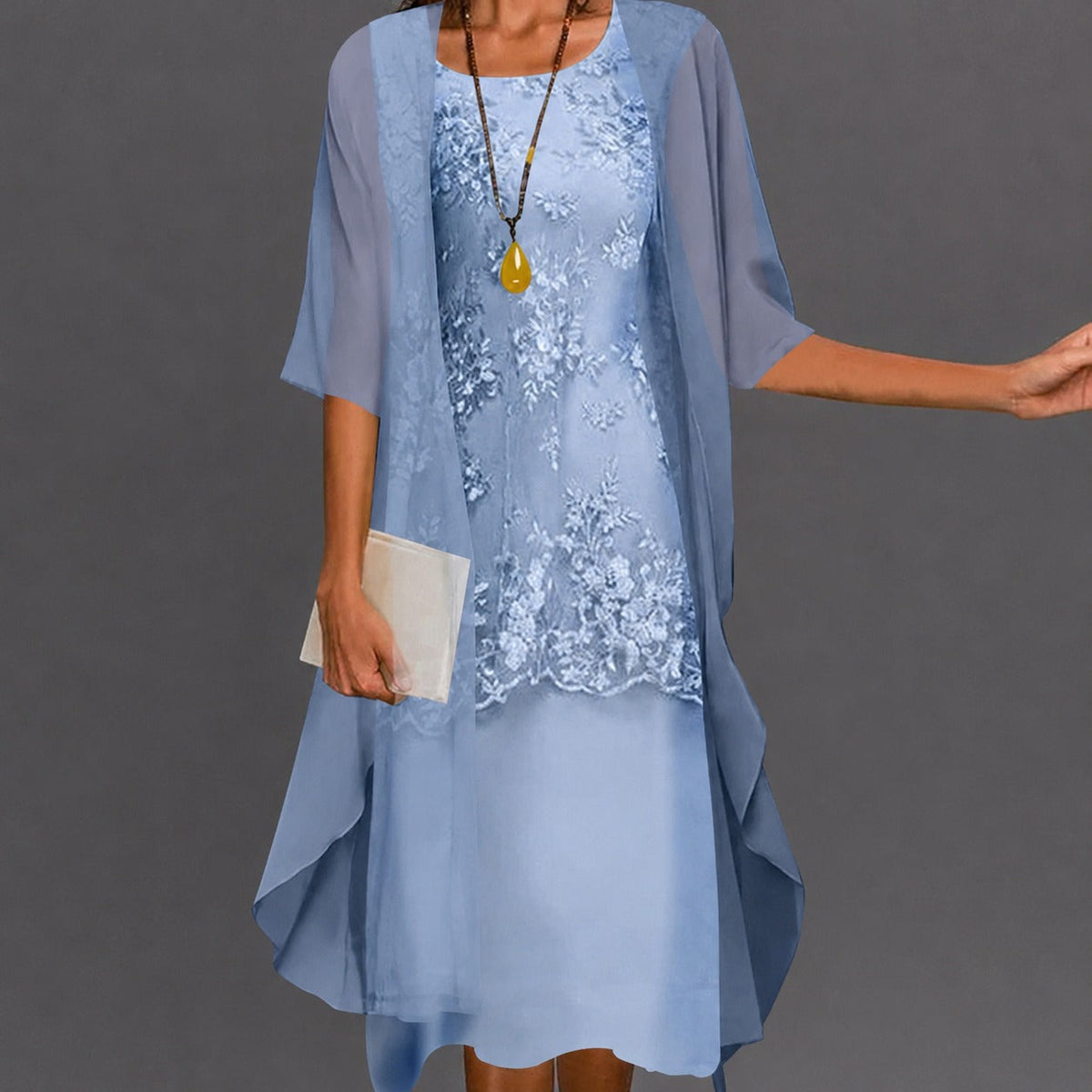 Damenkleid – Elegantes, locker sitzendes knielanges Kleid für Urlaub, Geschenke und den Alltag