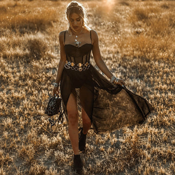 Damen Retro Boho Kleid – Leichtes Outfit für Sommer, Urlaub und besondere Anlässe