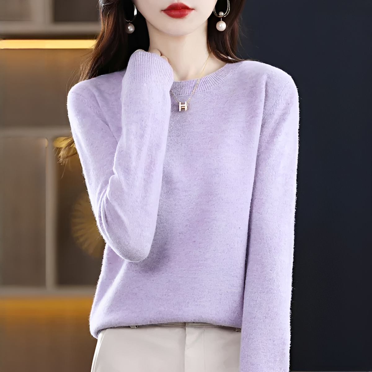 Shynna - Stilvoller und bequemer Rundhals-Pullover
