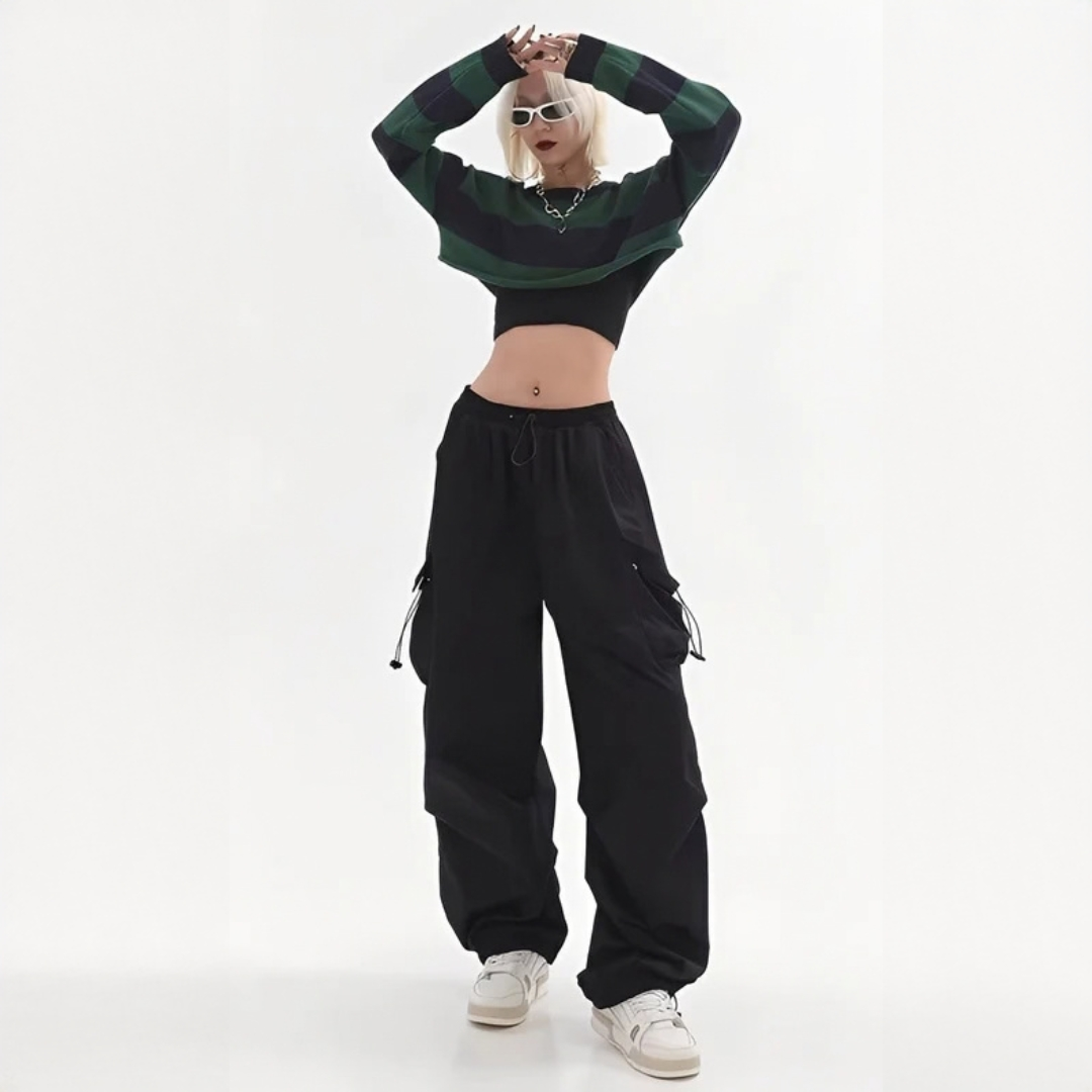 Aimée - Trendige Cargohose mit weitem Bein