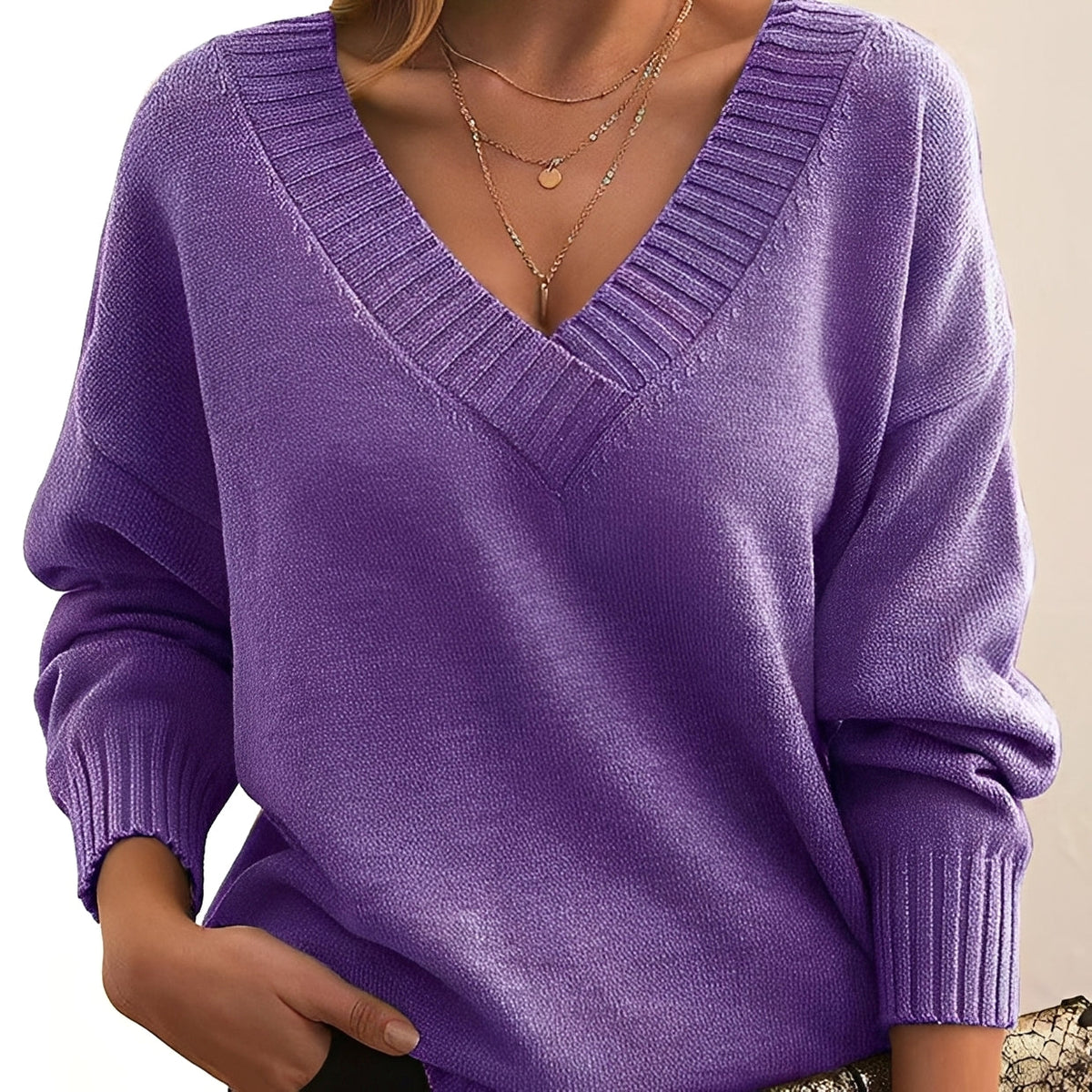 Mollie - Stilvoller und komfortabler Pullover mit V-Ausschnitt