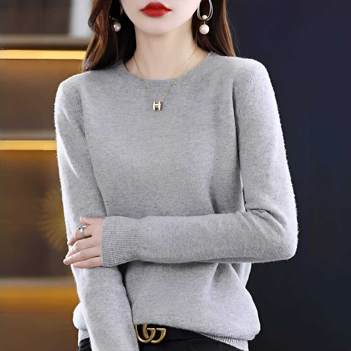 Shynna - Stilvoller und bequemer Rundhals-Pullover
