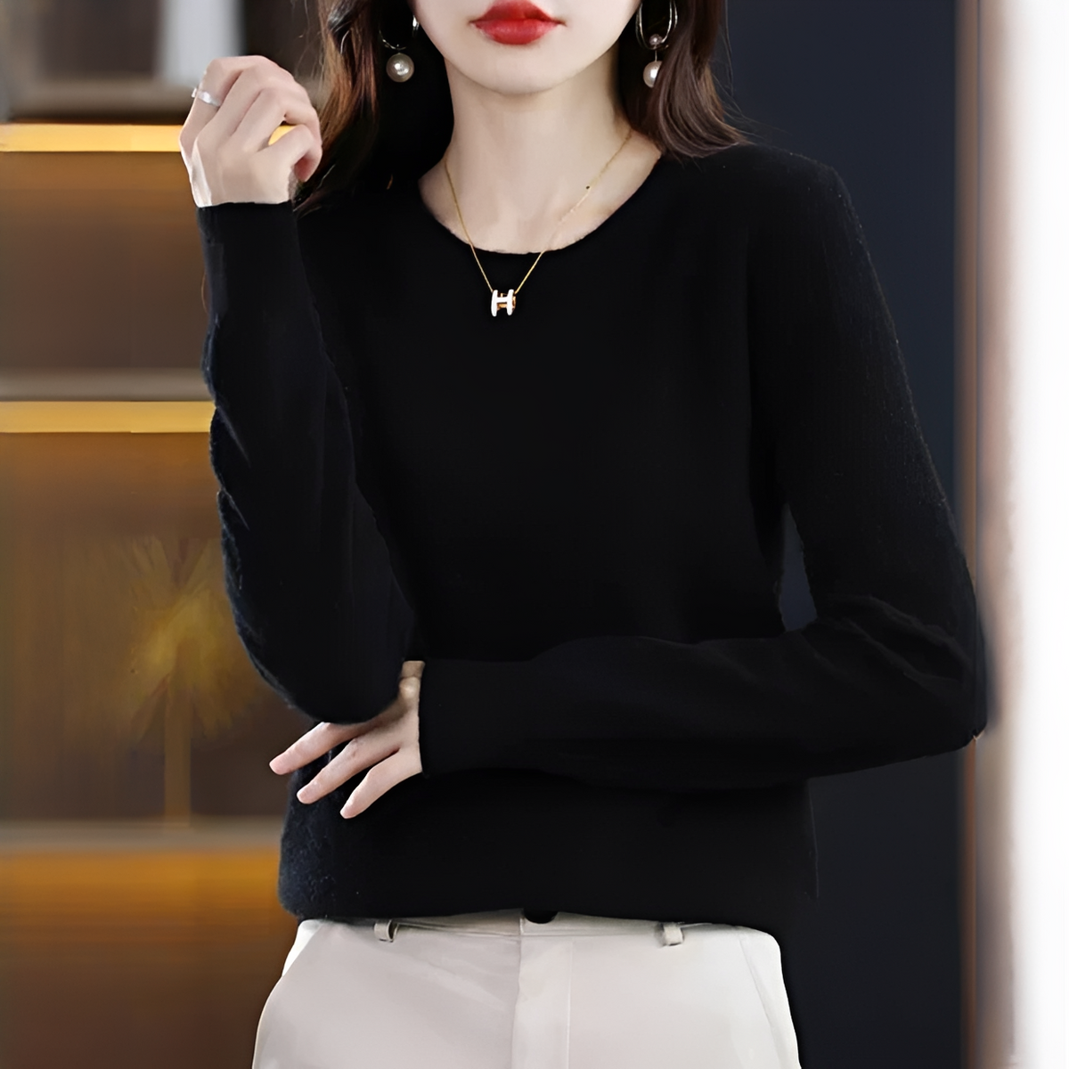 Shynna - Stilvoller und bequemer Rundhals-Pullover
