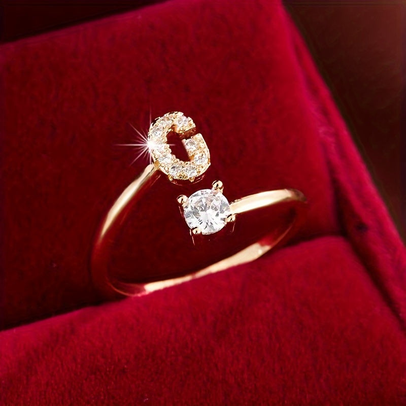 Nova – Stilvoller offener Ring mit Initiale