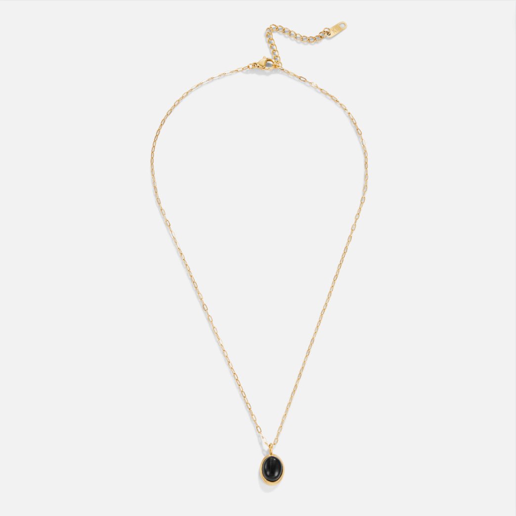 Euphrosyne - Halskette in tiefschwarzem Onyx