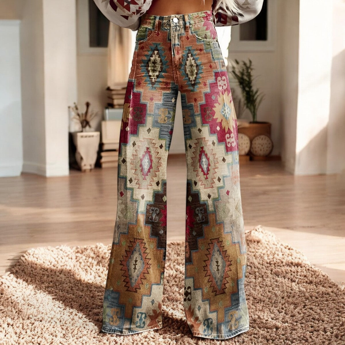 Hannah – Weite Hose mit Blumendruck