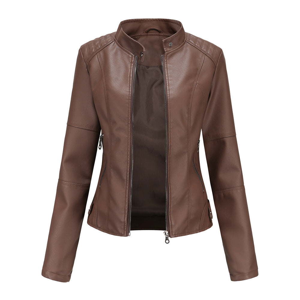 Claudia – Bikerjacke mit Stehkragen