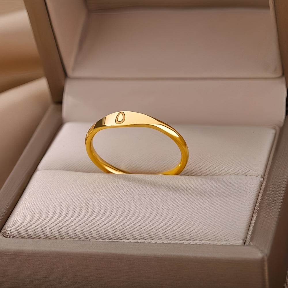 Minimalistischer Namensring | Ring mit graviertem Anfangsbuchstaben