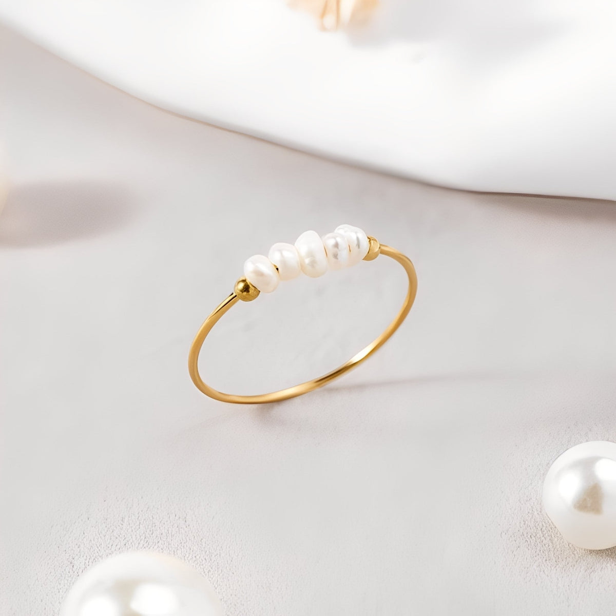 Maelia – Traditioneller Ring mit Süßwasserperlen