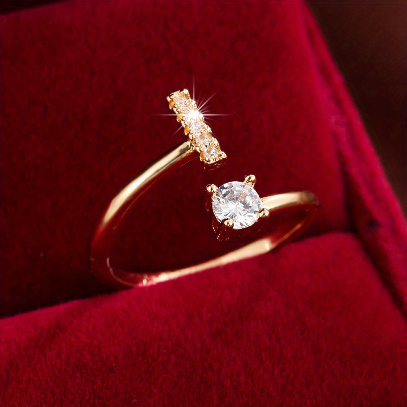 Nova – Stilvoller offener Ring mit Initiale