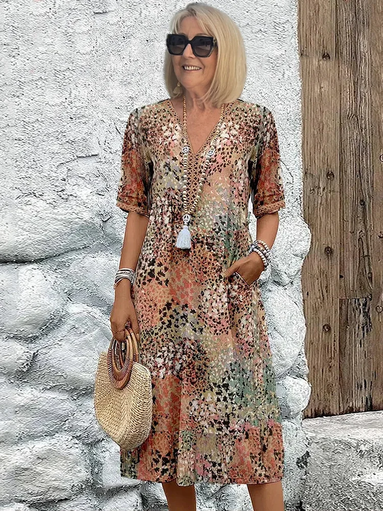Harper - Elegantes Midi-Kleid mit Blumenmuster
