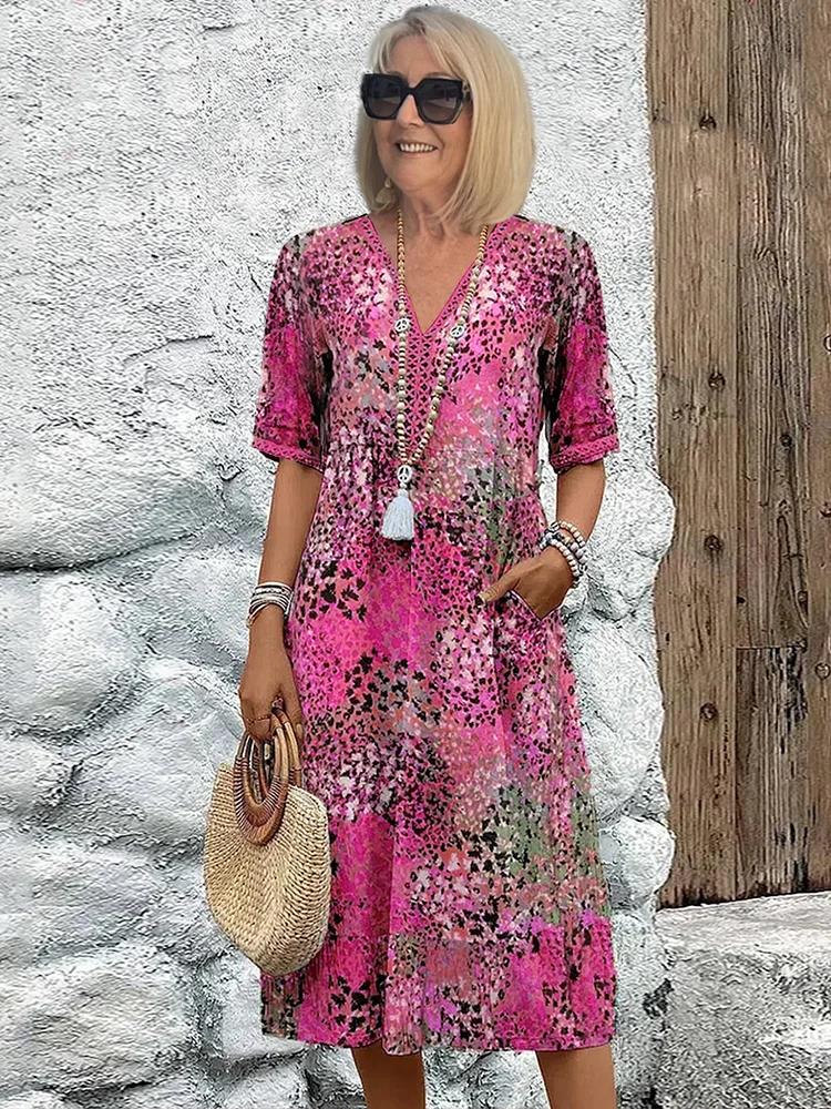 Harper - Elegantes Midi-Kleid mit Blumenmuster