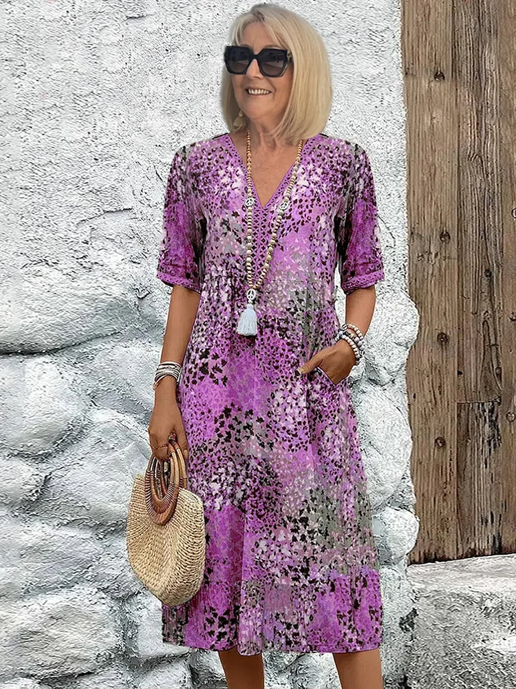Harper - Elegantes Midi-Kleid mit Blumenmuster