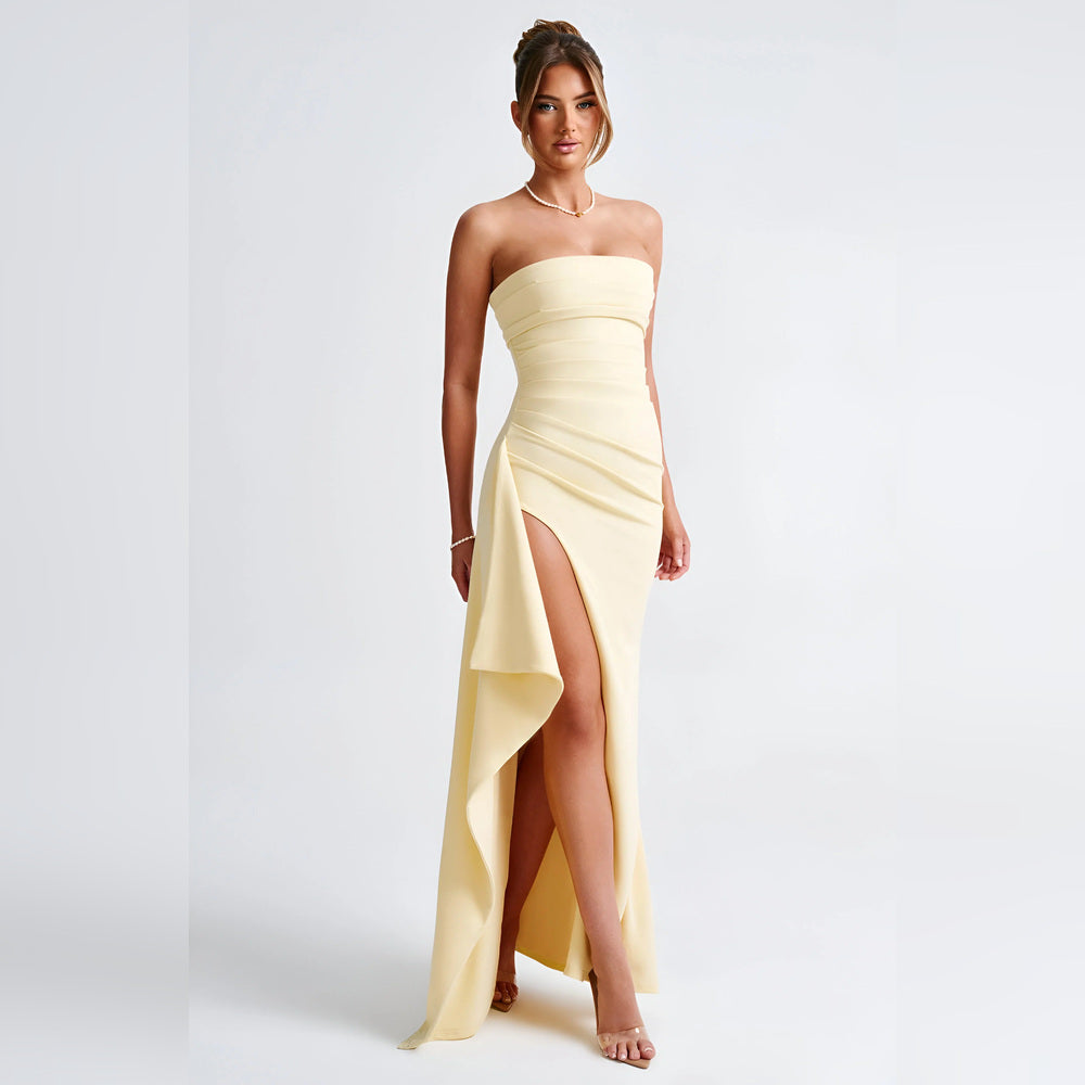 Elena – Kleid maxi ohne Träger mit Schlitz