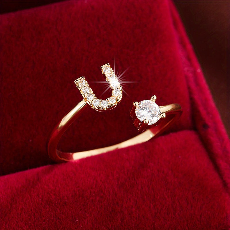 Nova – Stilvoller offener Ring mit Initiale