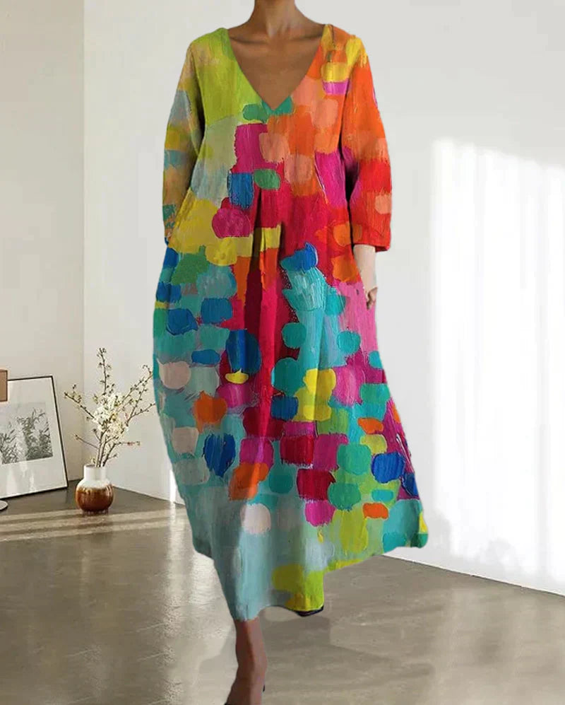 Alina - Farbiges Print-Kleid für Damen