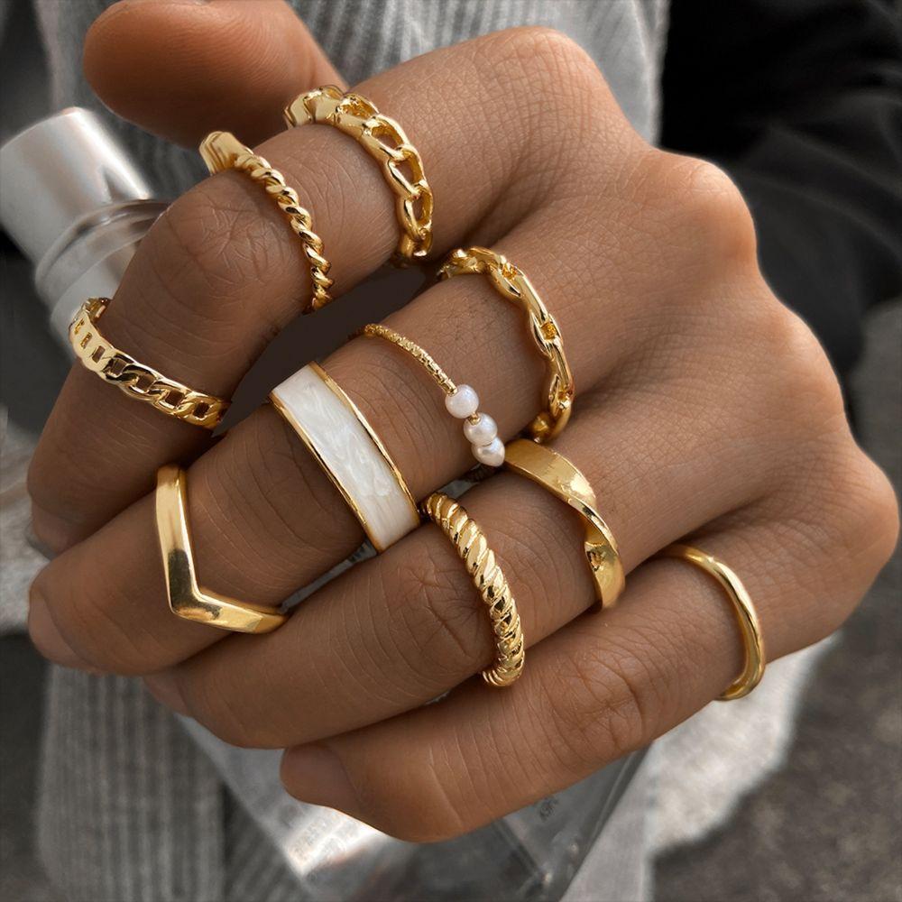 10 Stück modische Ringe - Mix & Match Ringe