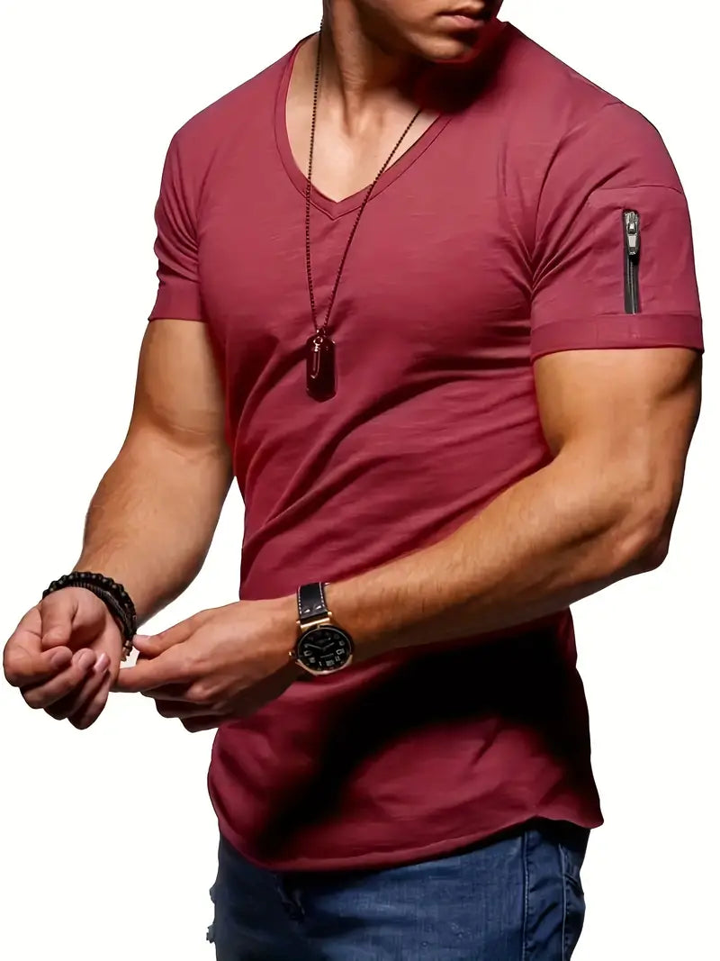 James - T-Shirt mit V-Ausschnitt für Herren, bequemer Stil