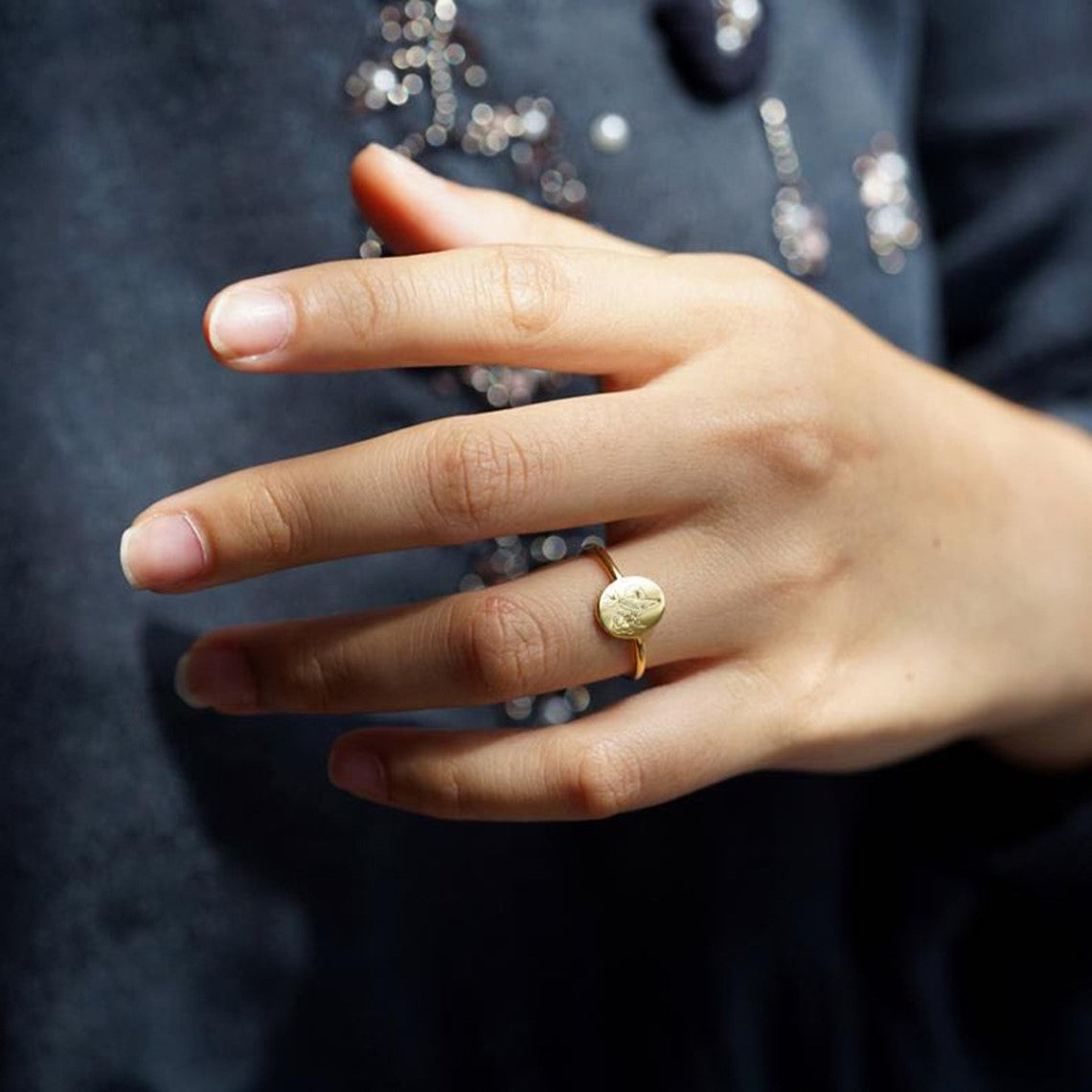 Geburtsblumenring - Feiner personalisierter Ring
