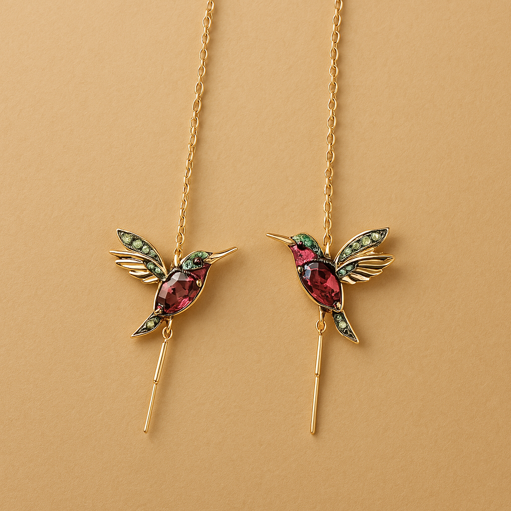 Elayne – Kolibri Ohrringe mit bunten Details