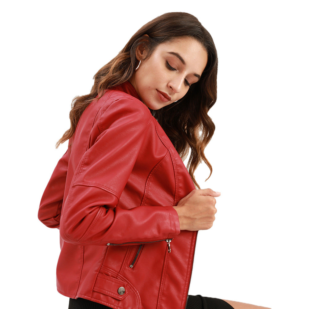 Claudia – Bikerjacke mit Stehkragen