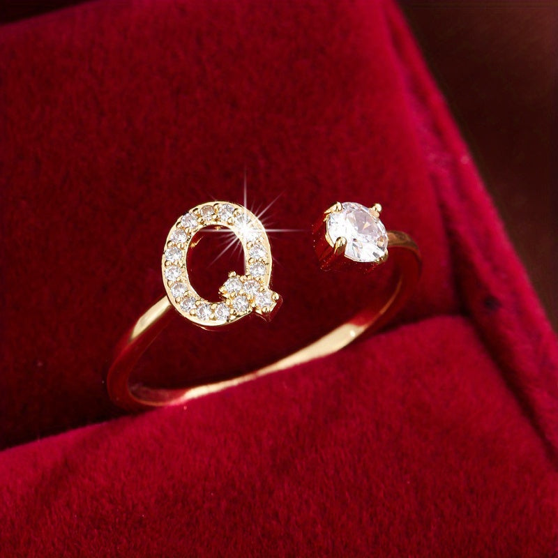 Nova – Stilvoller offener Ring mit Initiale