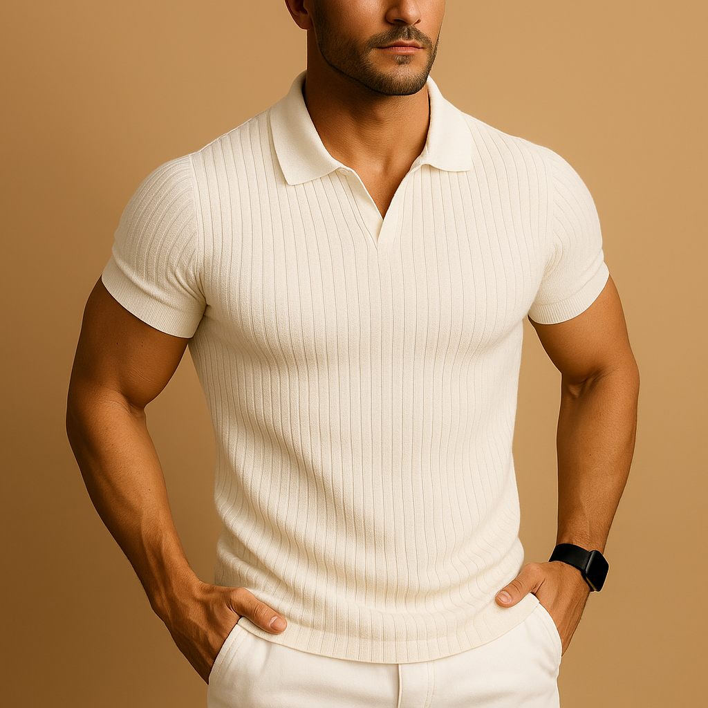 Adrien – Elegantes und Lässiges Herrenpolo aus Rippstrick