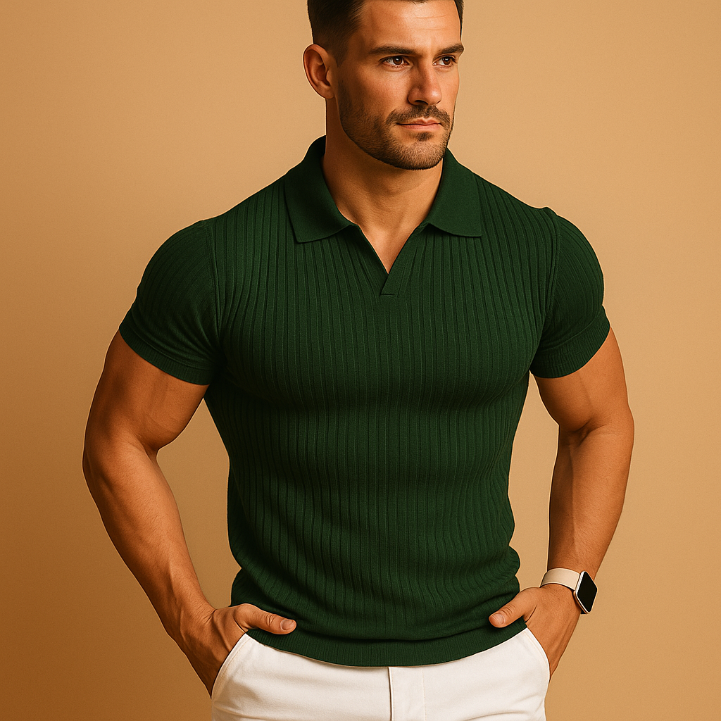 Adrien – Elegantes und Lässiges Herrenpolo aus Rippstrick