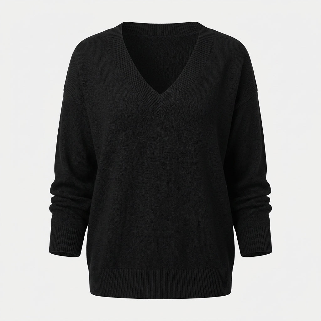 Herbst - Eleganter und bequemer Pullover mit V-Ausschnitt
