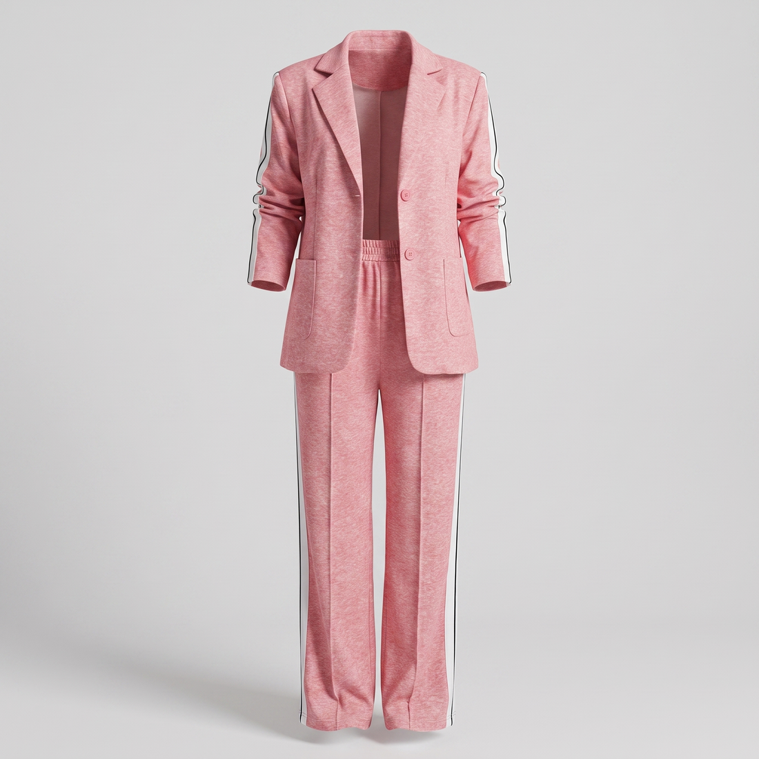 Damen Business Anzug - Zweiteiliges Set mit Blazer und Weite-Hose mit Seitenschlitz