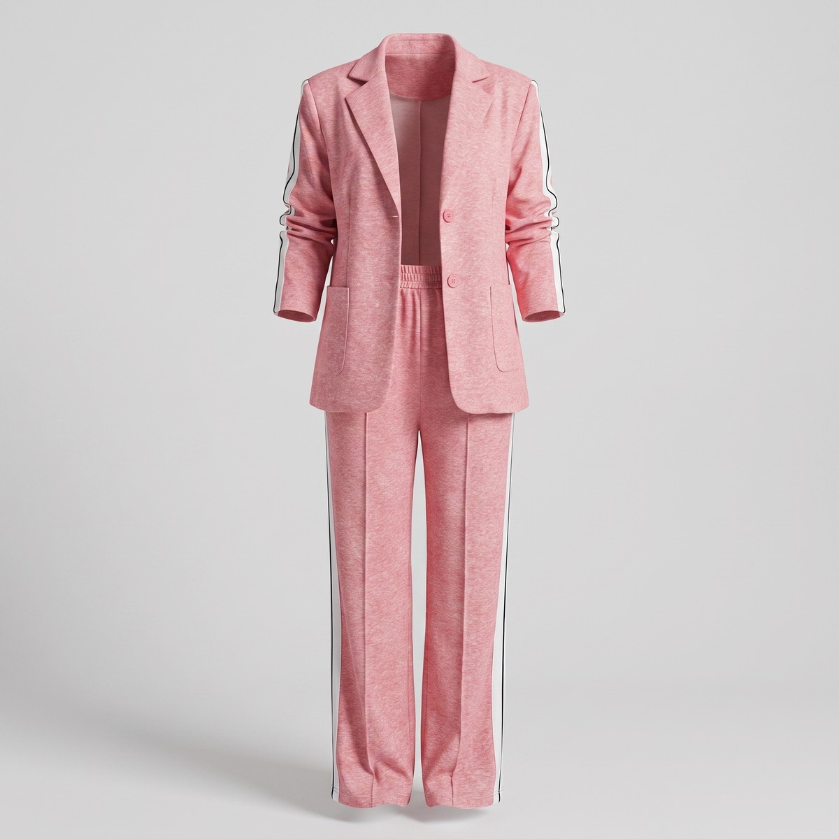 Damen Business Anzug - Zweiteiliges Set mit Blazer und Weite-Hose mit Seitenschlitz
