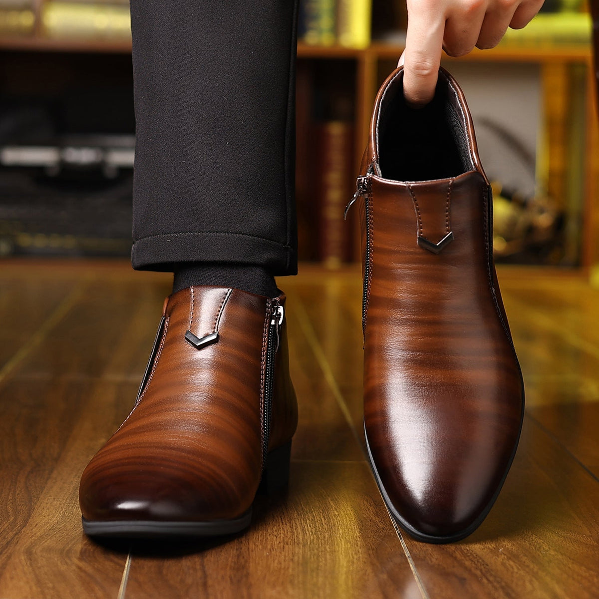 Herr Chelsea Boots Zipper mit Dekor-Details Stilvoller Schnitt