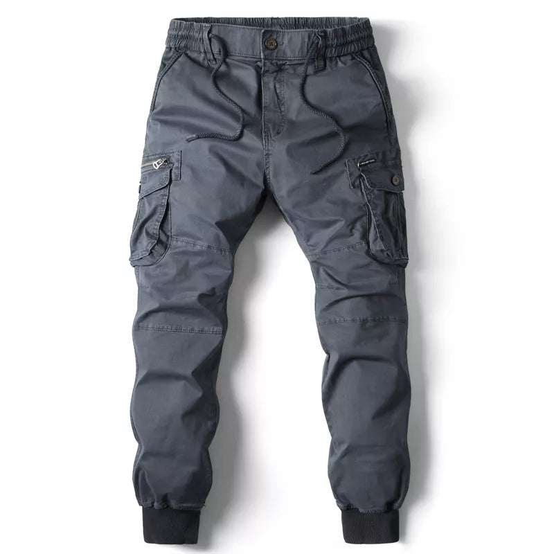 Herren Cargo-Jogginghosen mit taktischem Design und elastischer Taille - tapered Passform, verstellbarer Kordelzug