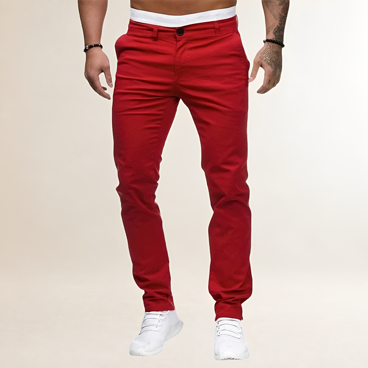 Herren Chino-Hose - Slim Fit mit Reißverschluss und Schrägtaschen