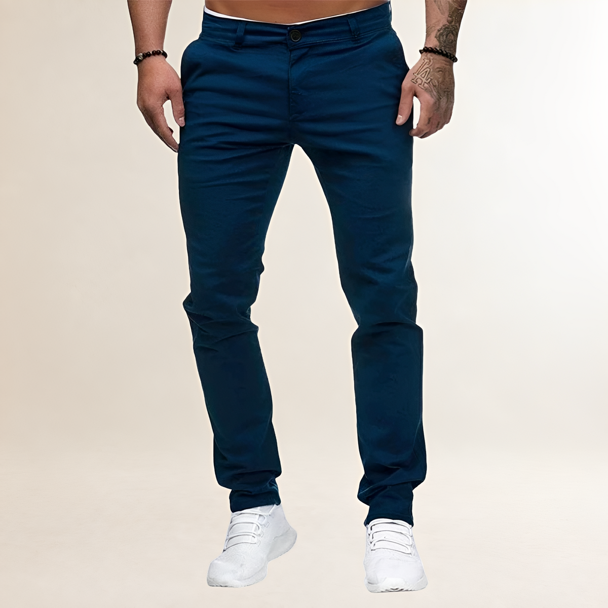 Herren Chino-Hose - Slim Fit mit Reißverschluss und Schrägtaschen