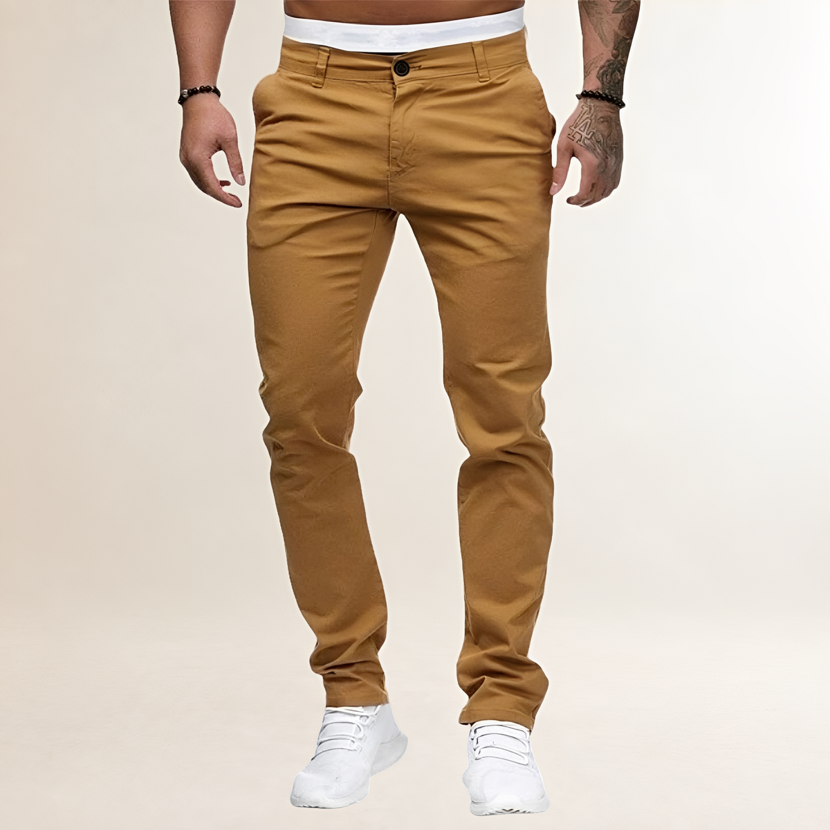 Herren Chino-Hose - Slim Fit mit Reißverschluss und Schrägtaschen
