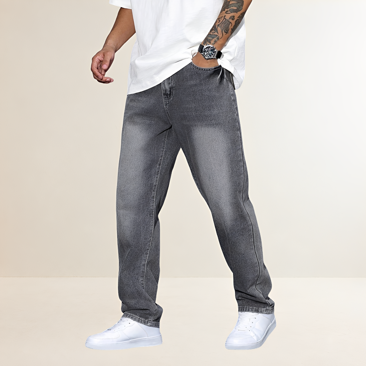 Herren Gerade Bein Jeans - Casual Fit, Klassischer Schnitt
