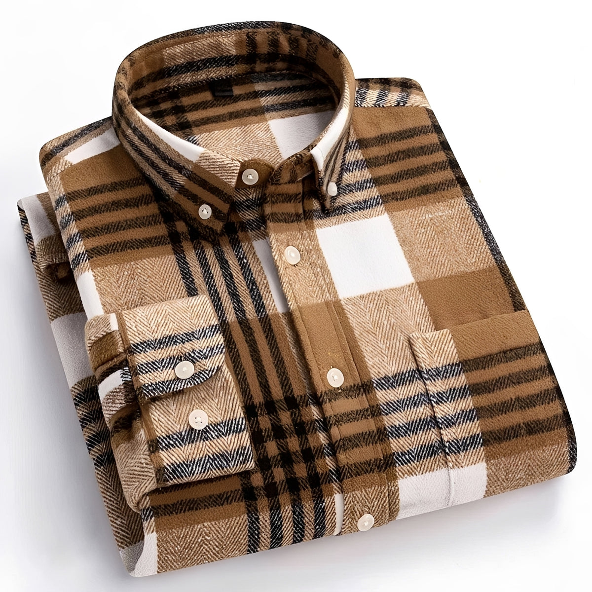 Herren Hemd mit Button-Down-Kragen - Karo-Muster, relaxed Fit