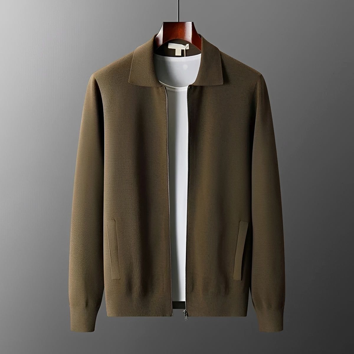 Herren Jacke mit Reißverschluss und Kragen - Casual Fit, Langarm