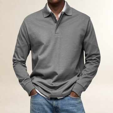Herren Langarm Polo-Shirt - Klassischer Schnitt, Knopfleiste, Vielseitig kombinierbar