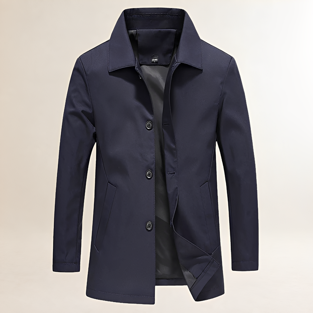 Herren Lange Jacke mit Knöpfen - Casual Fit, Klassischer Schnitt