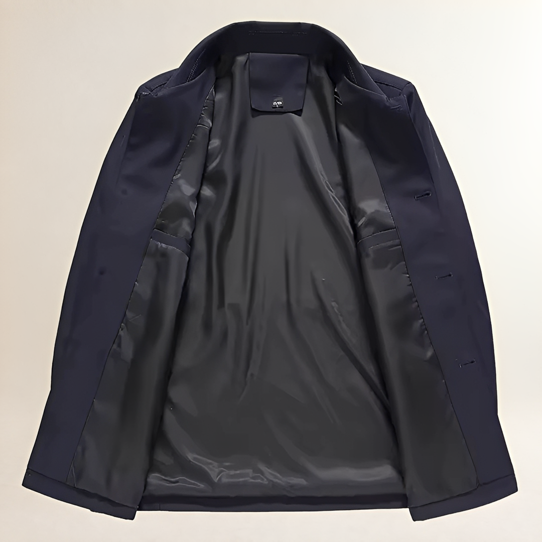 Herren Lange Jacke mit Knöpfen - Casual Fit, Klassischer Schnitt