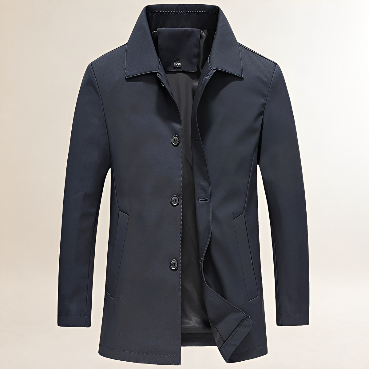 Herren Lange Jacke mit Knöpfen - Casual Fit, Klassischer Schnitt