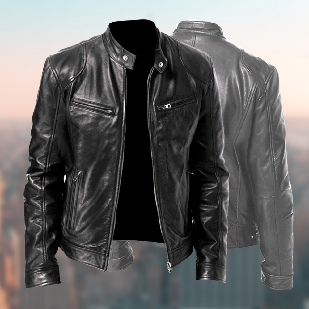 Herrenjacke mit Stehkragen, Reißverschluss und Mehrfachtaschen