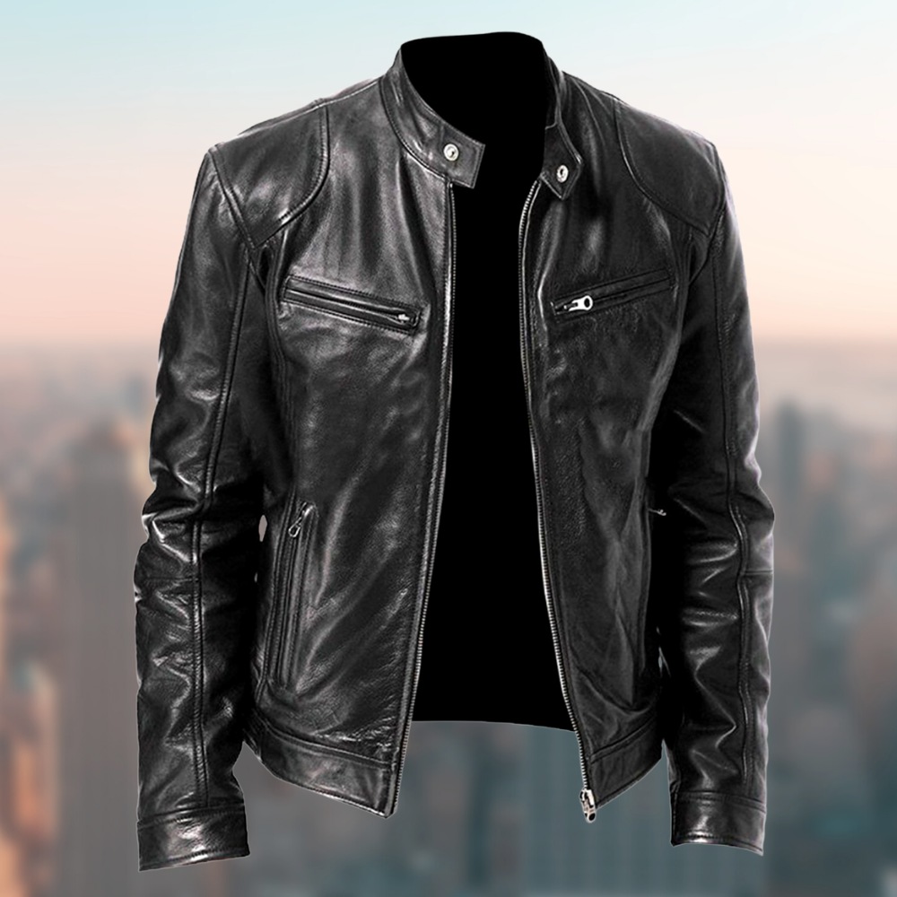 Herrenjacke mit Stehkragen, Reißverschluss und Mehrfachtaschen